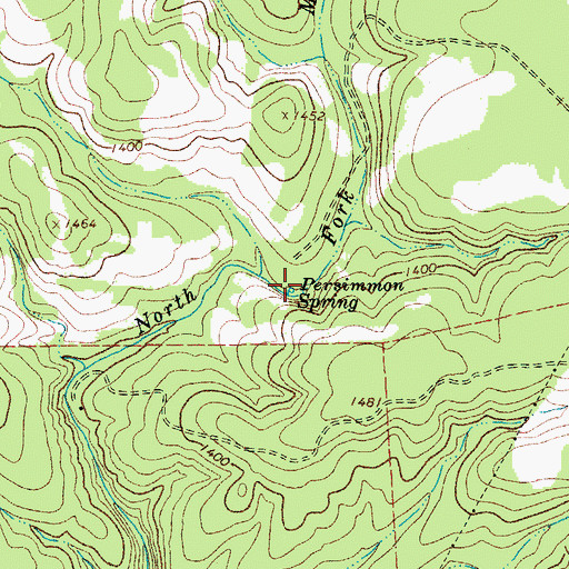 Topographic Map of Persimmon Spring, TX