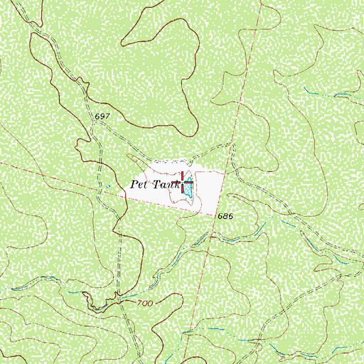 Topographic Map of Pet Tank, TX