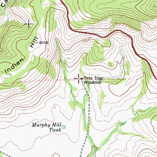 Topographic Map of Pete Trap Windmill, TX