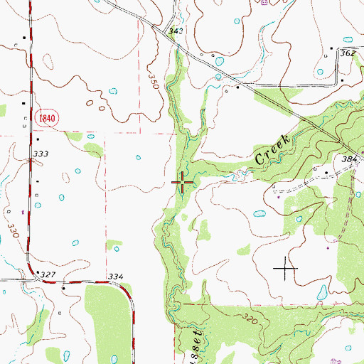 Topographic Map of Peters Branch, TX