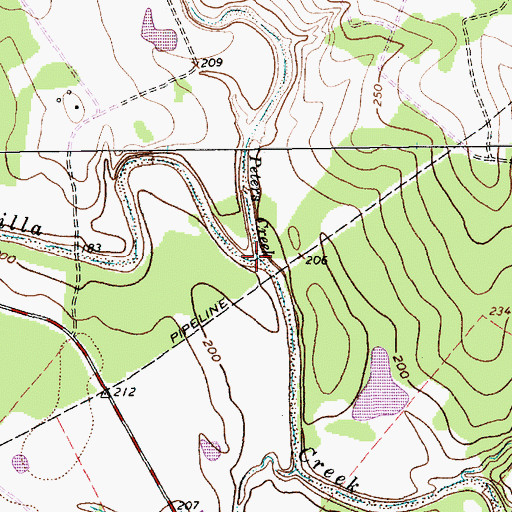 Topographic Map of Peters Creek, TX