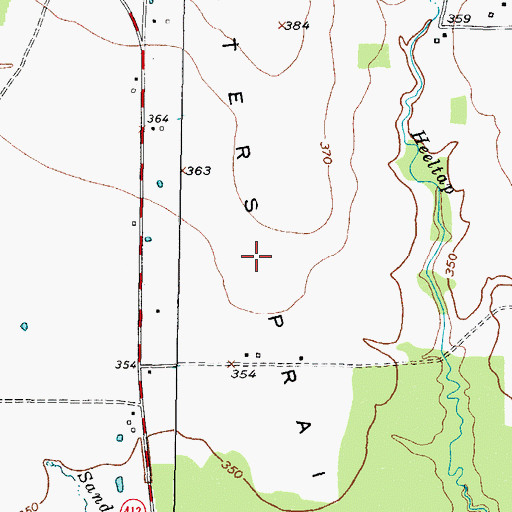 Topographic Map of Peters Prairie, TX
