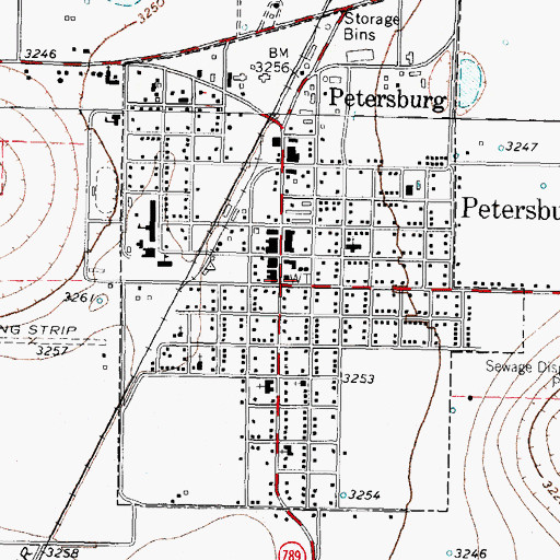 Topographic Map of Petersburg, TX