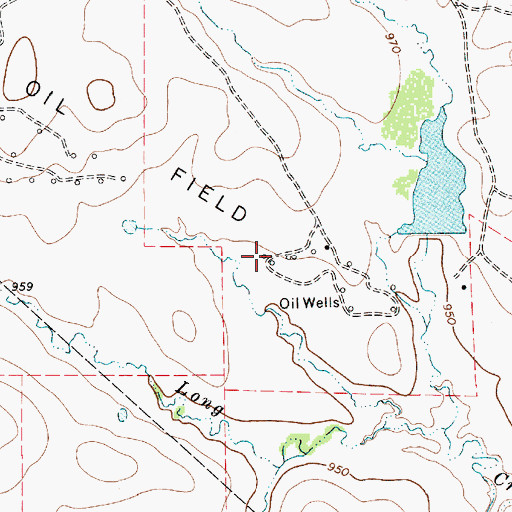 Topographic Map of Petrolia Oil Field, TX
