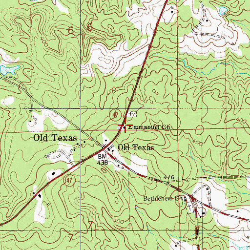 Topographic Map of Emmanuel Church, AL