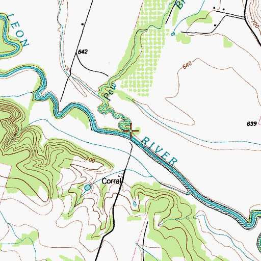Topographic Map of Pew Branch, TX