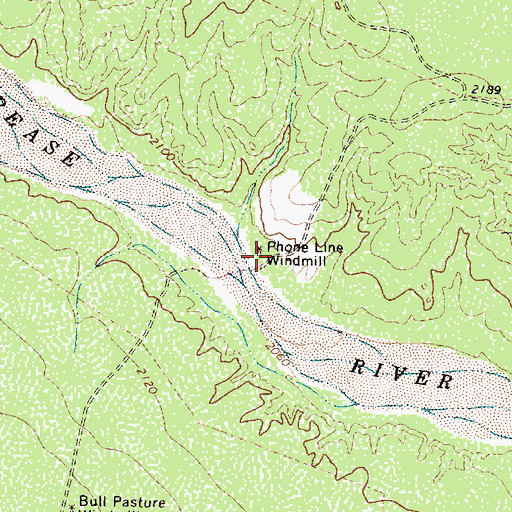 Topographic Map of Phone Line Windmill, TX