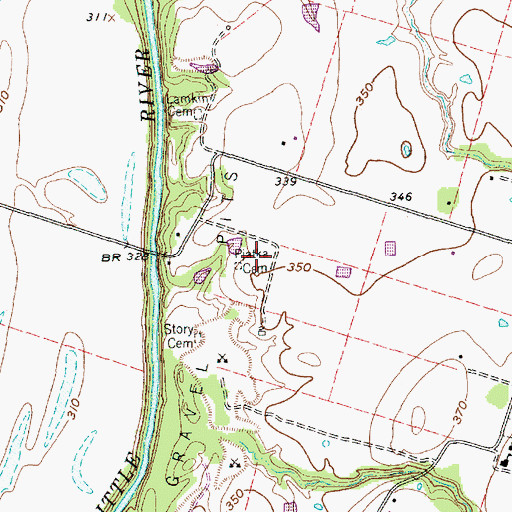 Topographic Map of Piatka Cemetery, TX