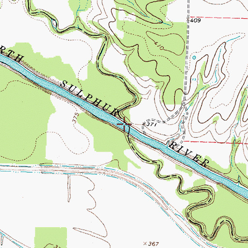 Topographic Map of Pickering Creek, TX