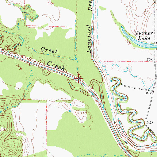 Topographic Map of Pickett Creek, TX