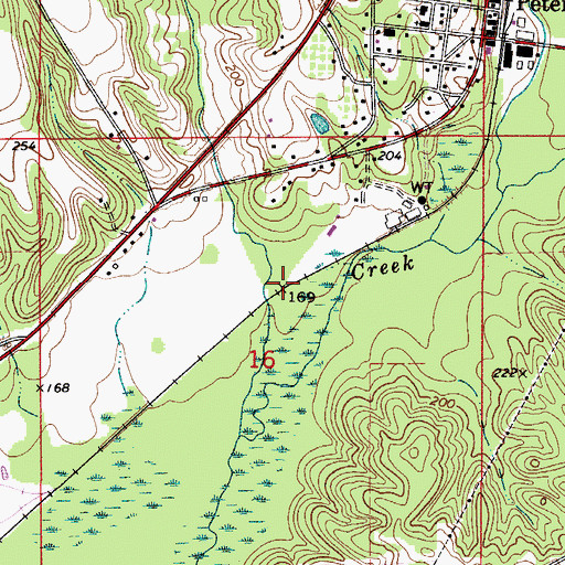 Topographic Map of Flat Creek Landing (historical), AL
