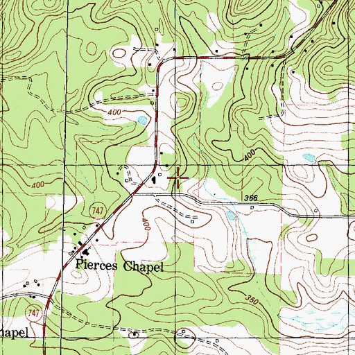 Topographic Map of Pierces Chapel Assembly of God Church, TX
