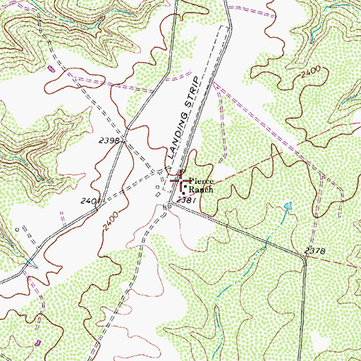 Topographic Map of Pierce Ranch, TX
