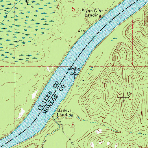 Topographic Map of Flynn Bar, AL