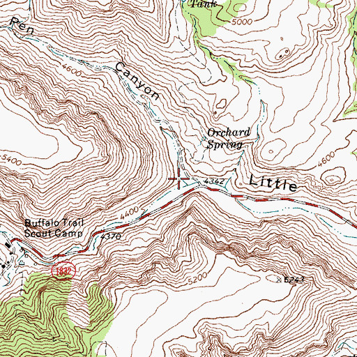 Topographic Map of Pig Pen Canyon, TX