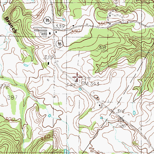 Topographic Map of Pilgrim Cemetery, TX