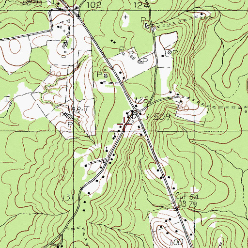 Topographic Map of Pilgrim Church, TX