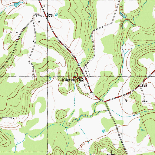 Topographic Map of Pilgrim Church, TX