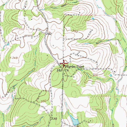 Topographic Map of Pilgrim Point Church, TX
