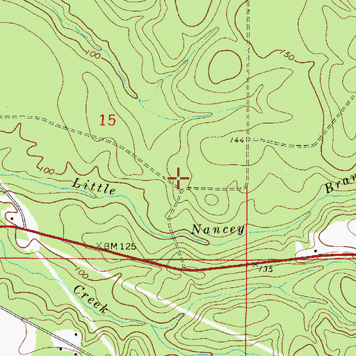 Topographic Map of Gentry Store (historical), AL