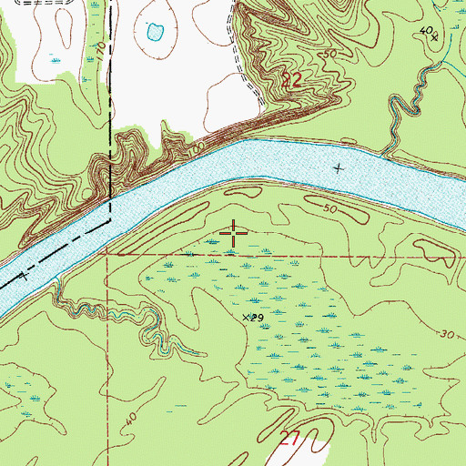 Topographic Map of Gibbons Landing (historical), AL