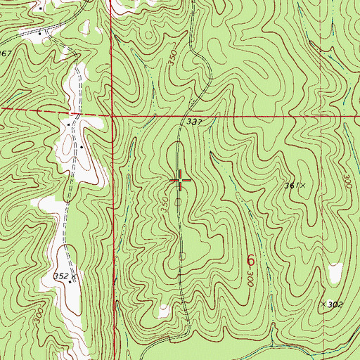 Topographic Map of Glendale Church (historical), AL