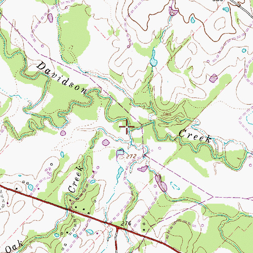 Topographic Map of Pin Oak Creek, TX