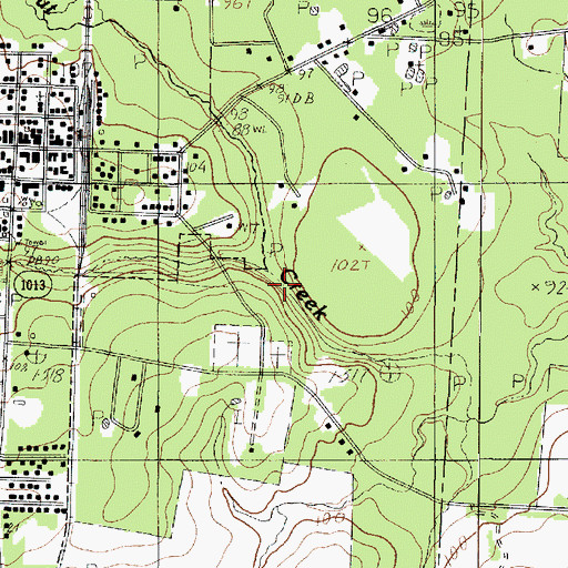 Topographic Map of Pin Oak Creek, TX