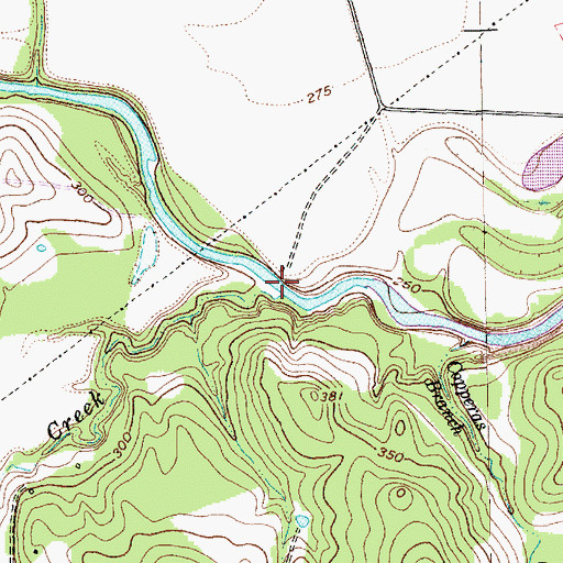 Topographic Map of Pin Oak Creek, TX