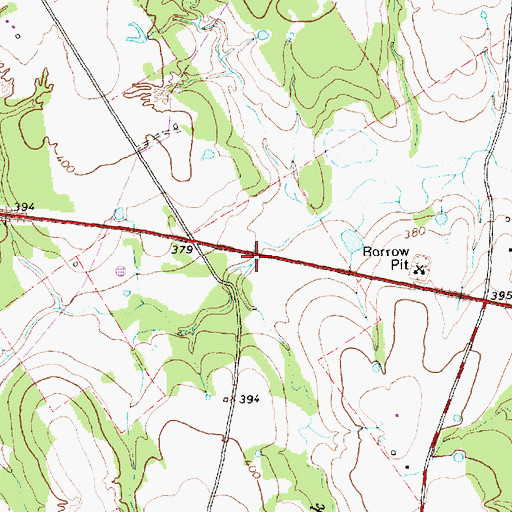 Topographic Map of Pin Oak Creek, TX