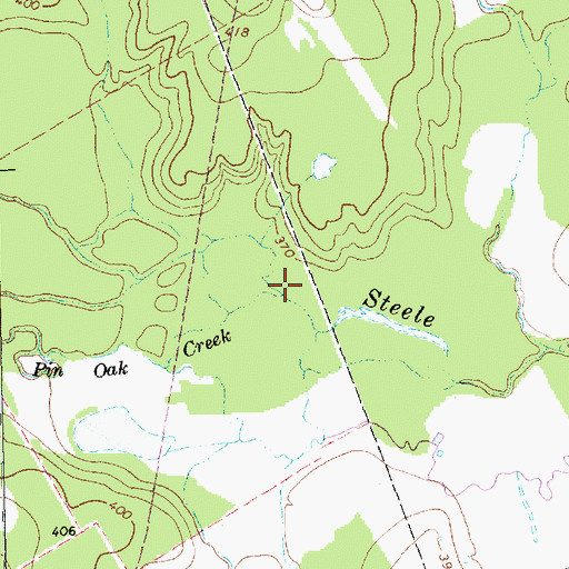 Topographic Map of Pin Oak Creek, TX