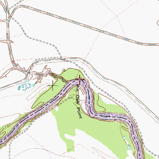 Topographic Map of Pin Oak Point, TX