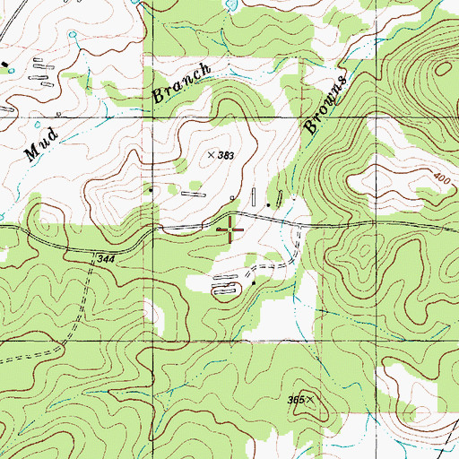 Topographic Map of Pine Bluff Church, TX