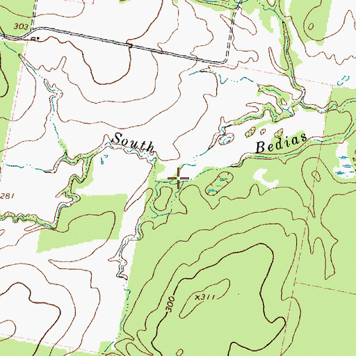 Topographic Map of Pine Branch, TX