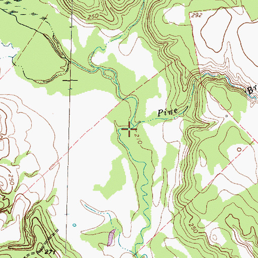 Topographic Map of Pine Branch, TX