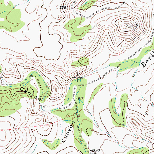 Topographic Map of Pine Canyon, TX