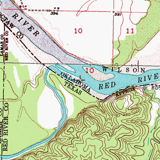 Topographic Map of Pine Creek, TX