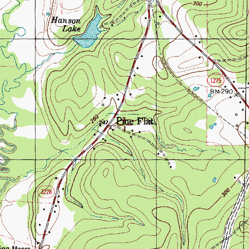 Topographic Map of Pine Flat School, TX