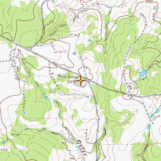 Topographic Map of Pine Grove Cemetery, TX