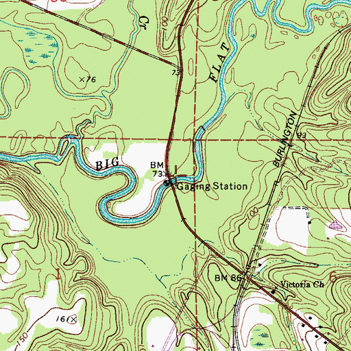 Topographic Map of Graham Bridge, AL