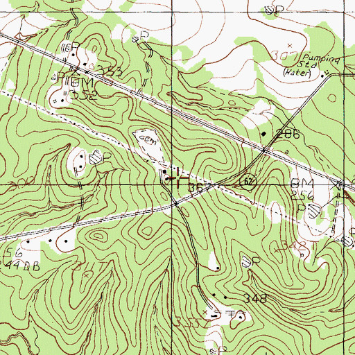 Topographic Map of Pine Grove Church, TX