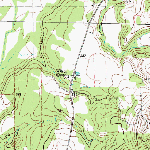 Topographic Map of Pine Grove School, TX