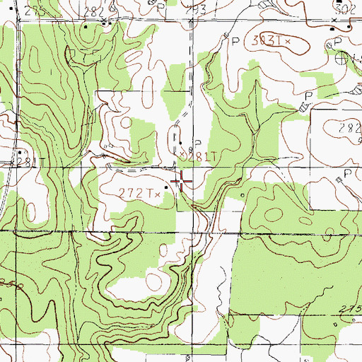 Topographic Map of Pine Grove School, TX