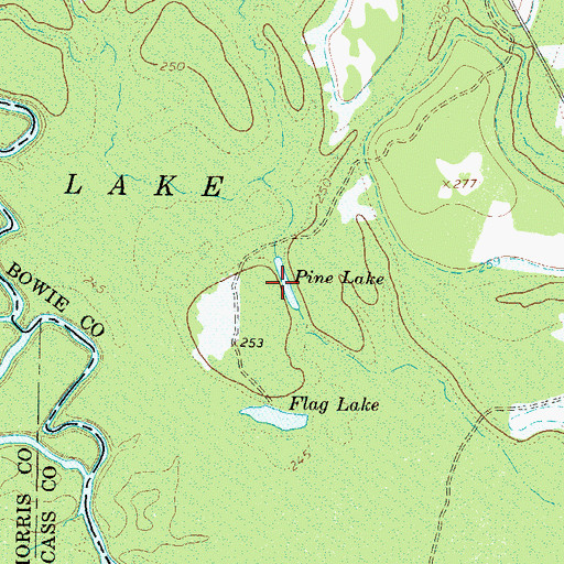 Topographic Map of Pine Lake, TX