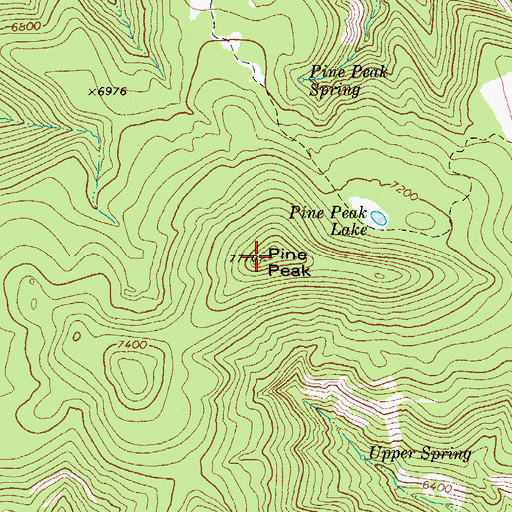 Topographic Map of Pine Peak, TX