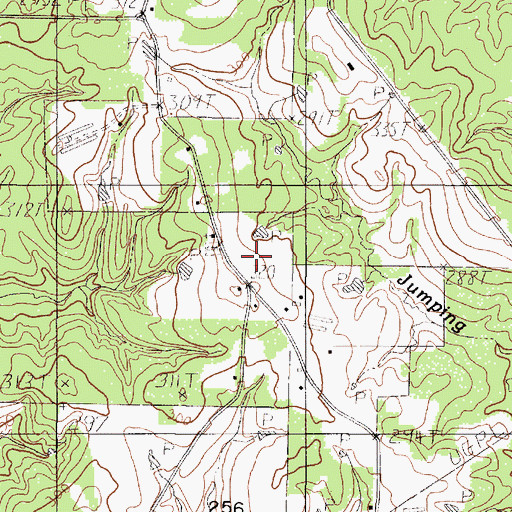 Topographic Map of Pine Ridge Church, TX