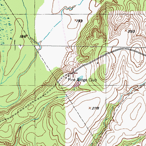 Topographic Map of Pine Ridge Club, TX