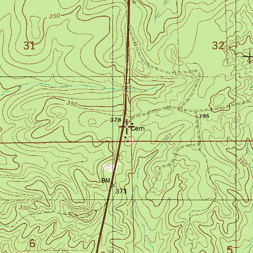 Topographic Map of Grimes Cemetery, AL