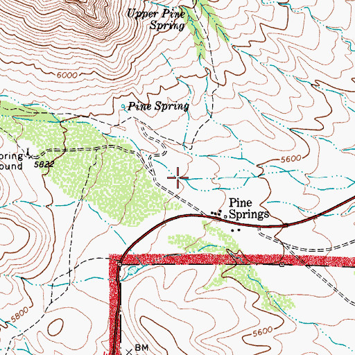 Topographic Map of Pine Spring Canyon, TX