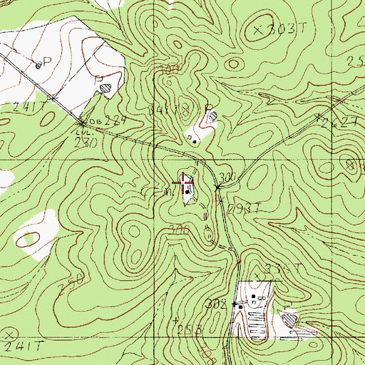 Topographic Map of Pinehill Church, TX